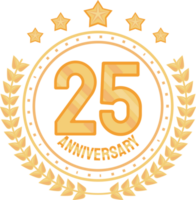 insignia de oro del vigésimo quinto aniversario png