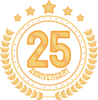 venti quinto anniversario d'oro distintivo png