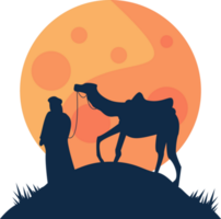 homem árabe com camelo png