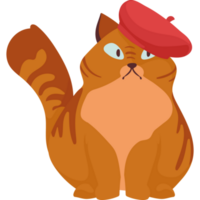 süße Katze mit Baskenmütze png