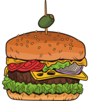 estilo de arte pop de hambúrguer png