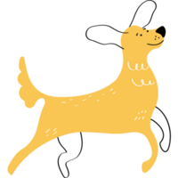 perro amarillo caminando png