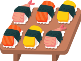 sushi en tablero de cocina png