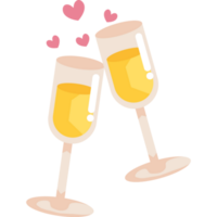 champagne cups with hearts png
