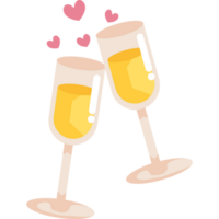 Champagne cups met harten png