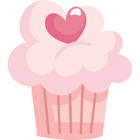 coração amor em cupcake png