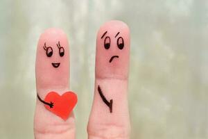 Finger art of a couple. The concept is not shared love. photo