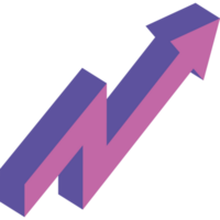 arrow up direction isometric png