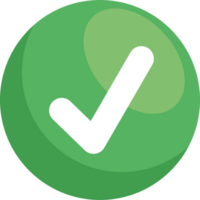 check symbol in green button png