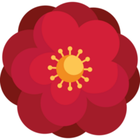 asian red flower decoration png