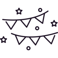 garlands and stars line png