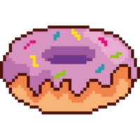 rosquilla dulce púrpura pixelada png