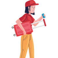 female traveler with suitcase png