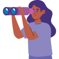 young woman with binoculars png