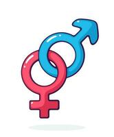 Cartoon illustration of heterosexual gender symbol vector