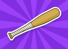 Sticker wooden baseball bat vector