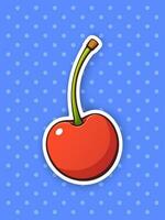 Sticker cherry with the stem vector