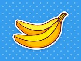 Sticker two bananas vector