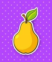 Sticker pear with stem vector
