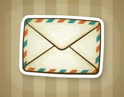 Sticker of closed vintage envelope vector