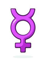 Cartoon illustration of transgender Mercury symbol vector