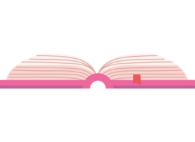 pink text book open png
