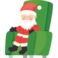 santa claus seated in sofa png