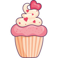 corações em cupcake doce png