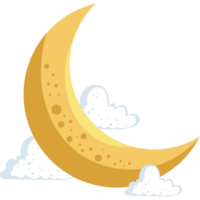 croissant de lune doré png