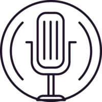 rétro microphone du son ligne png