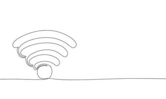 Wi-fi sign continuous line drawing element isolated on white background for decorative element. Vector illustration of internet in trendy outline style.