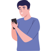 man using smartphone device png