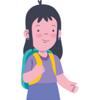 pequeña colegiala con mochila png