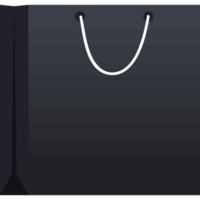 black shopping bag mockup png