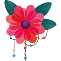 flor vermelha estilo boho png