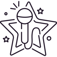 microphone avec étoiles ligne png