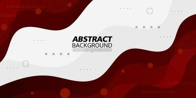 Bright red and white geometric business banner wave design. creative banner design with wave shapes and lines for template. Simple horizontal banner. Eps10 vector