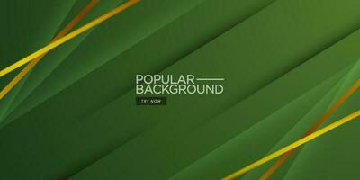 Abstract bacgkround dark green gradient with shadow and gold lines. Abstract simple background for banner, brocure,presentation design, and business card.Eps10 vector