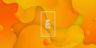 Fluid dynamic orange textured abstract background design in 3D style with wavy orange color. EPS10 Vector