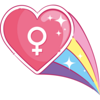 female gender symbol in heart png
