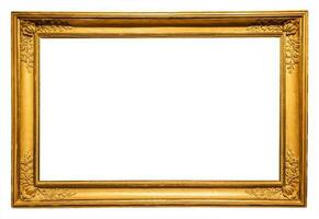 horizontal long rococo gold picture frame isolated photo