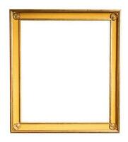 old vertical narrow rococo golden picture frame photo