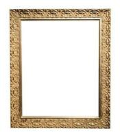 retro vertical carved gold picture frame isolated photo