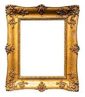 old vertical rococo wide gold wooden picture frame photo