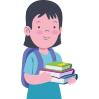 colegiala con libros png