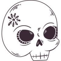 esoteric skull with flower png