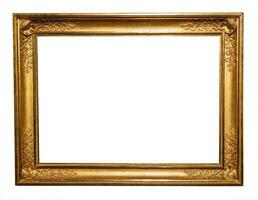 old horizontal rococo gold picture frame isolated photo