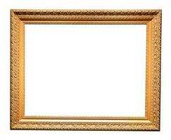 old horizontal carved picture frame isolated photo