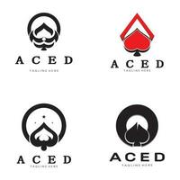 ace logo design for casino poker app games vector