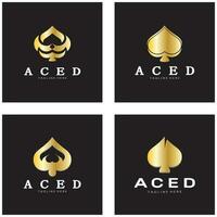 ace logo design for casino poker app games vector